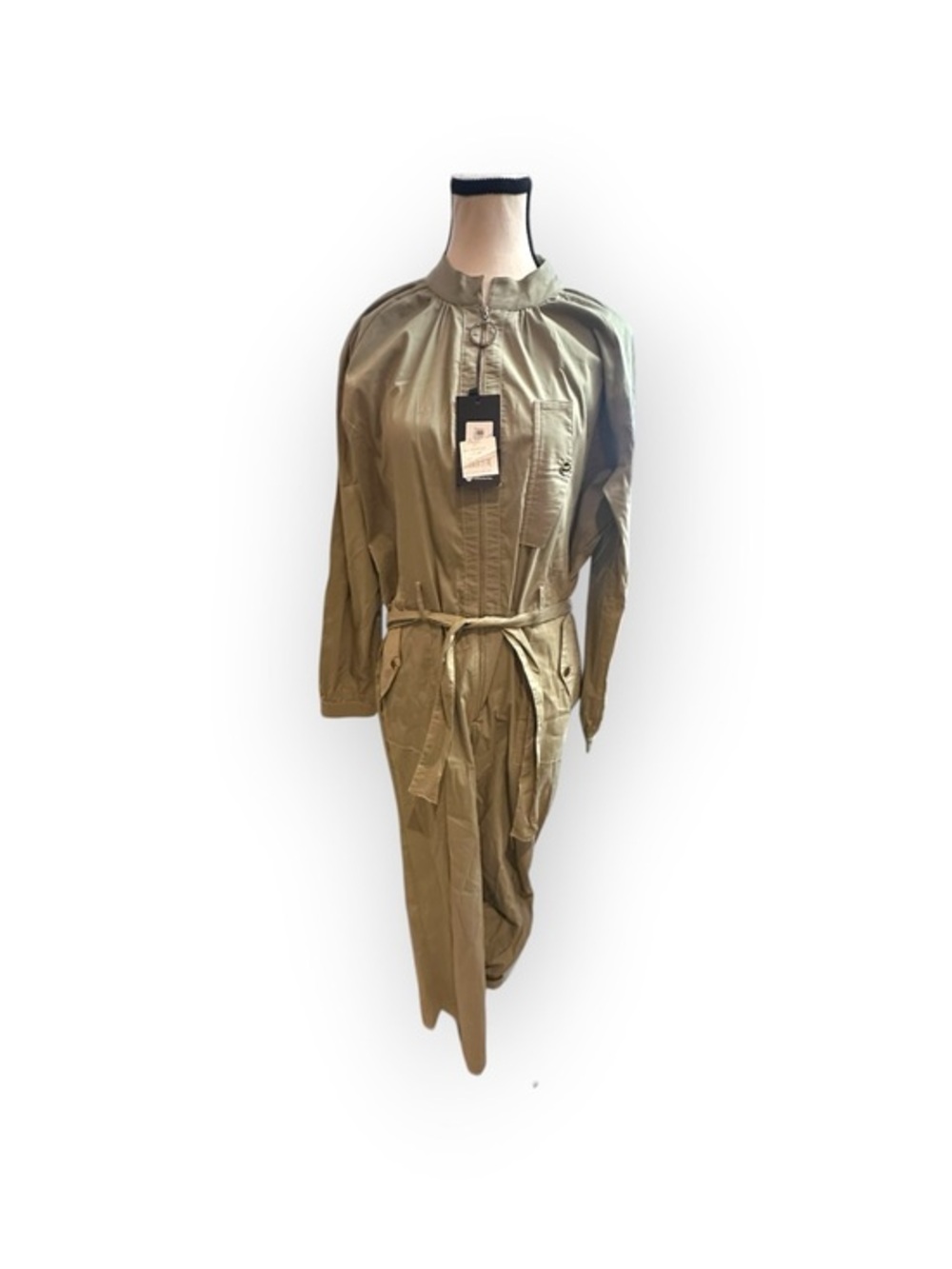 🆕 NWT Women’s XL 12/14 Matt&Black Olive Long Sleeve Zip Up Flightsuit Jumpsuit